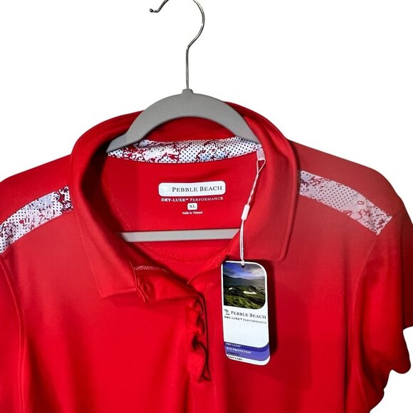 Pebble Beach Womens Polo Golf Shirt W/ Lace & Dry-Luxe Performance size XL - Picture 4 of 6